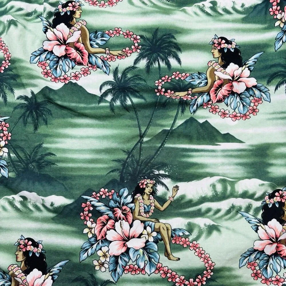 Vintage Aloha Republic Hula Girls Hawaiian Shirt Size Large Made In Hawaii USA - Picture 9 of 14